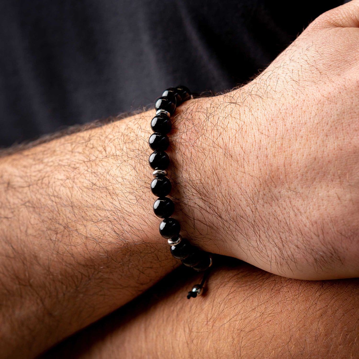 Zwarte Onyx Kralen Armband