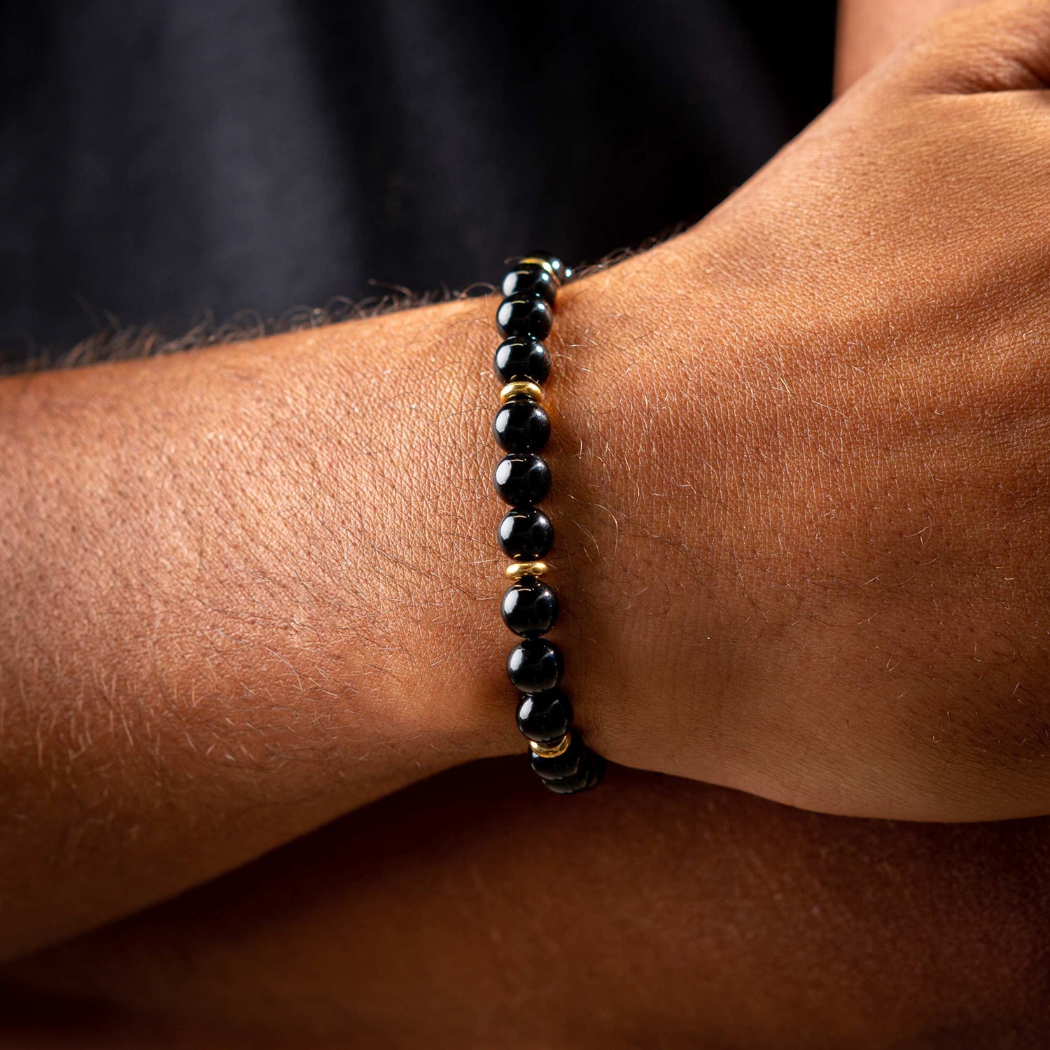 Zwarte Onyx Kralen Armband
