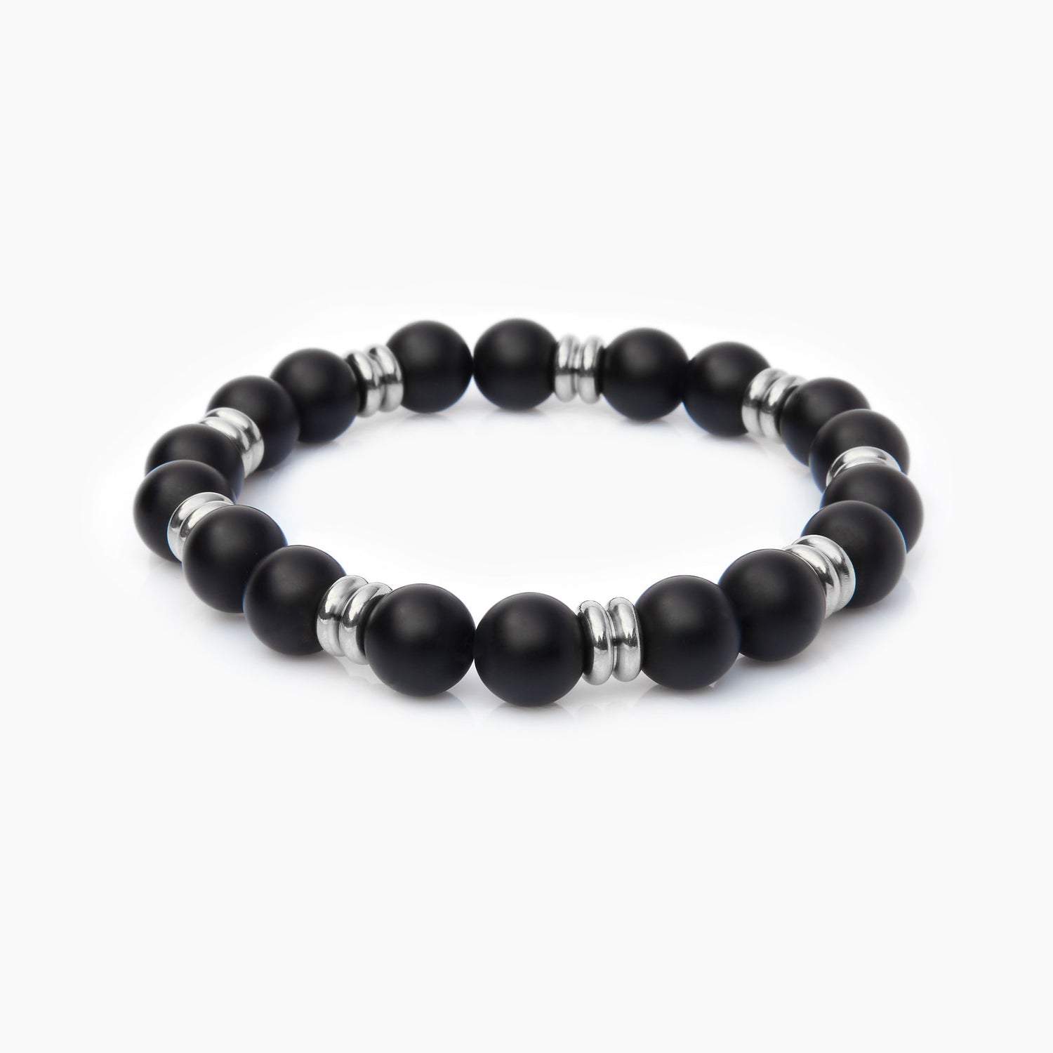 Zwarte Agaat Kralen Armband