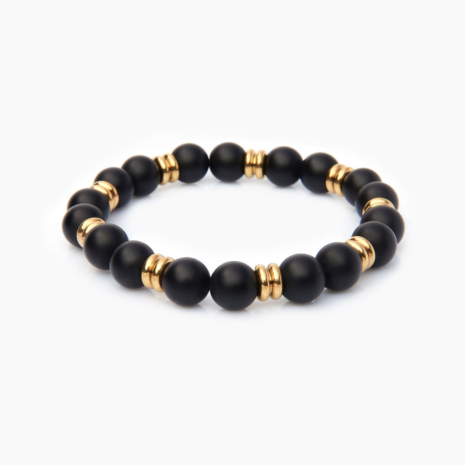 Zwarte Agaat Kralen Armband
