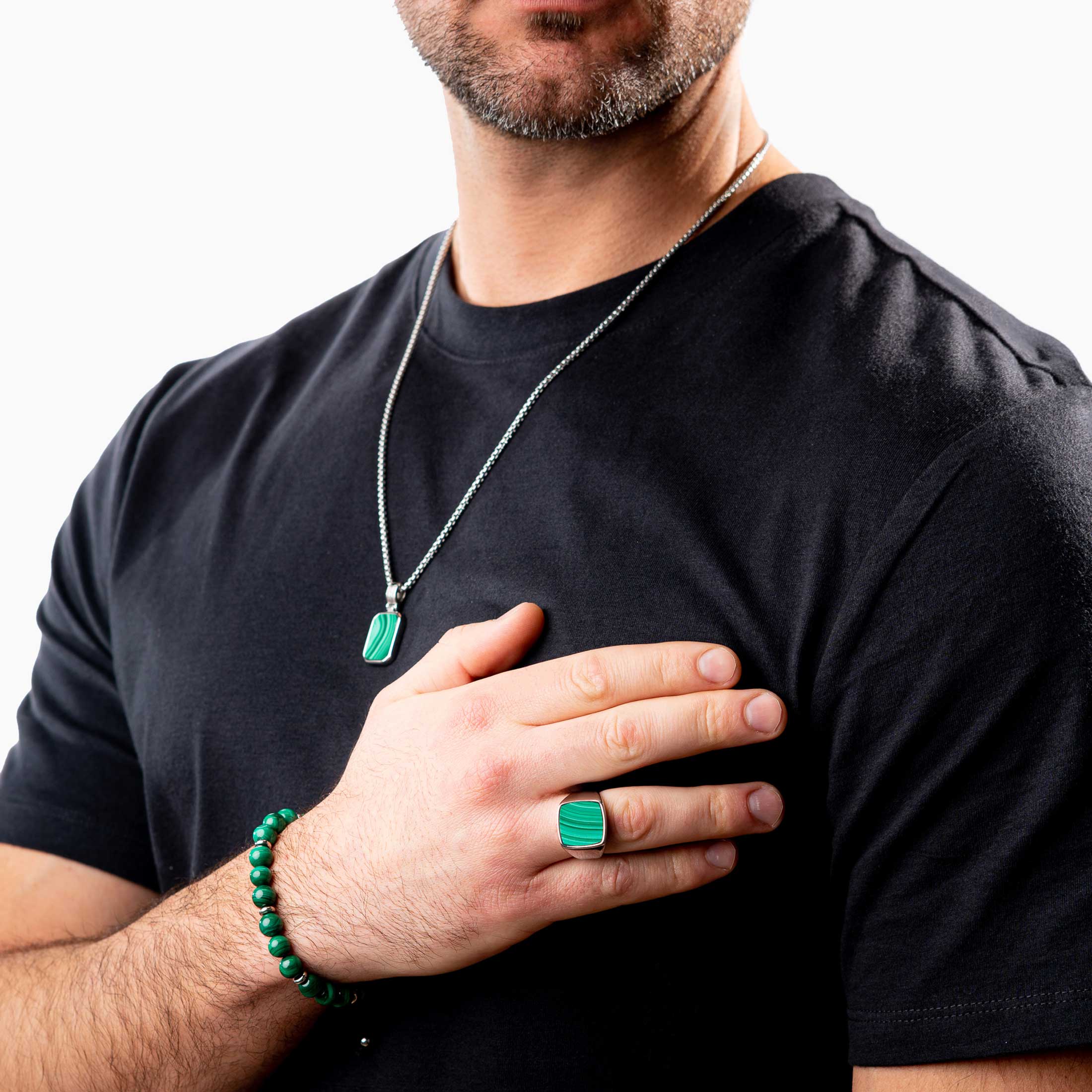 Malachite Bracelet Silver