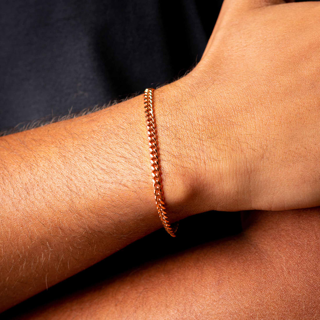 Cuban Bracelet Rose Gold - 4 mm