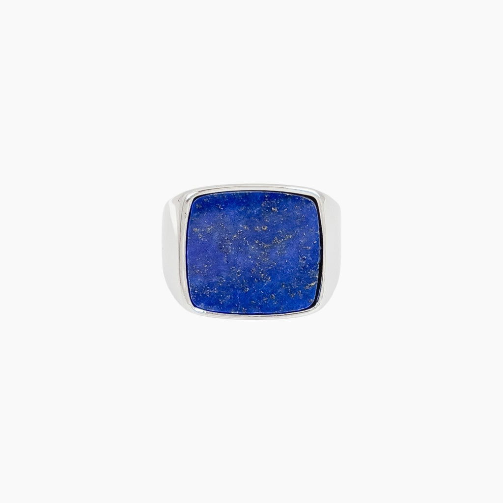 Lapis Signet Ring Silver