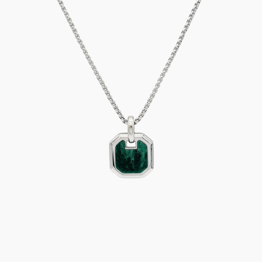 African Jade Pendant Silver