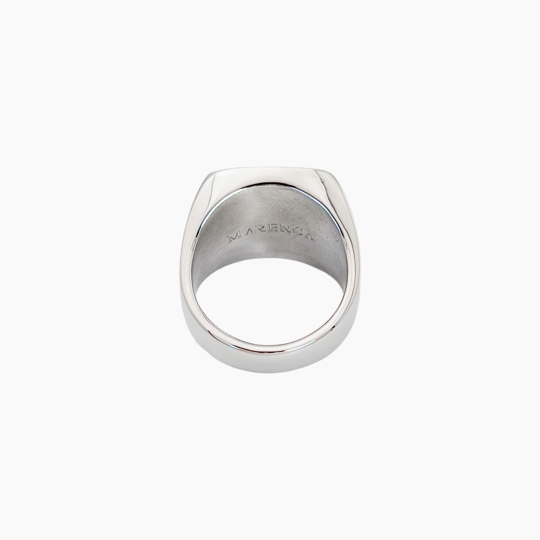 Jade Signet Ring Silver