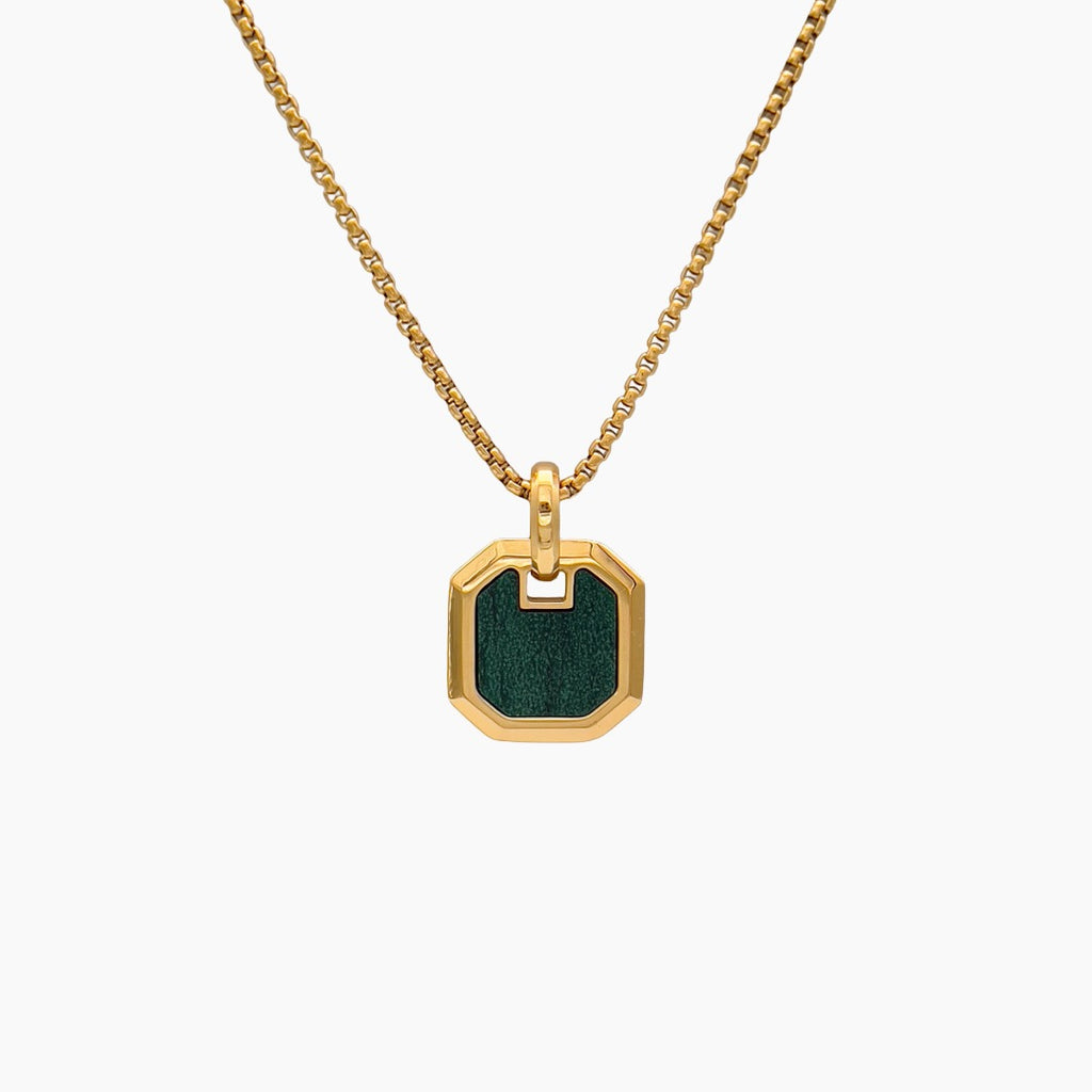 African Jade Pendant Gold