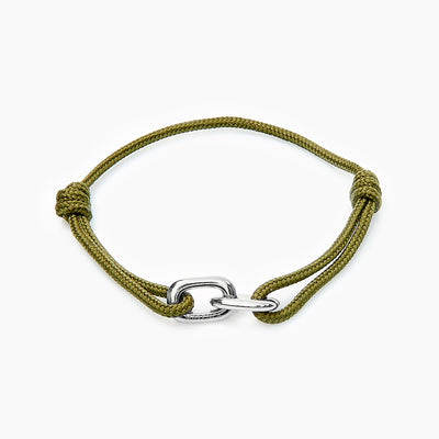 Green Rope Bracelet Silver