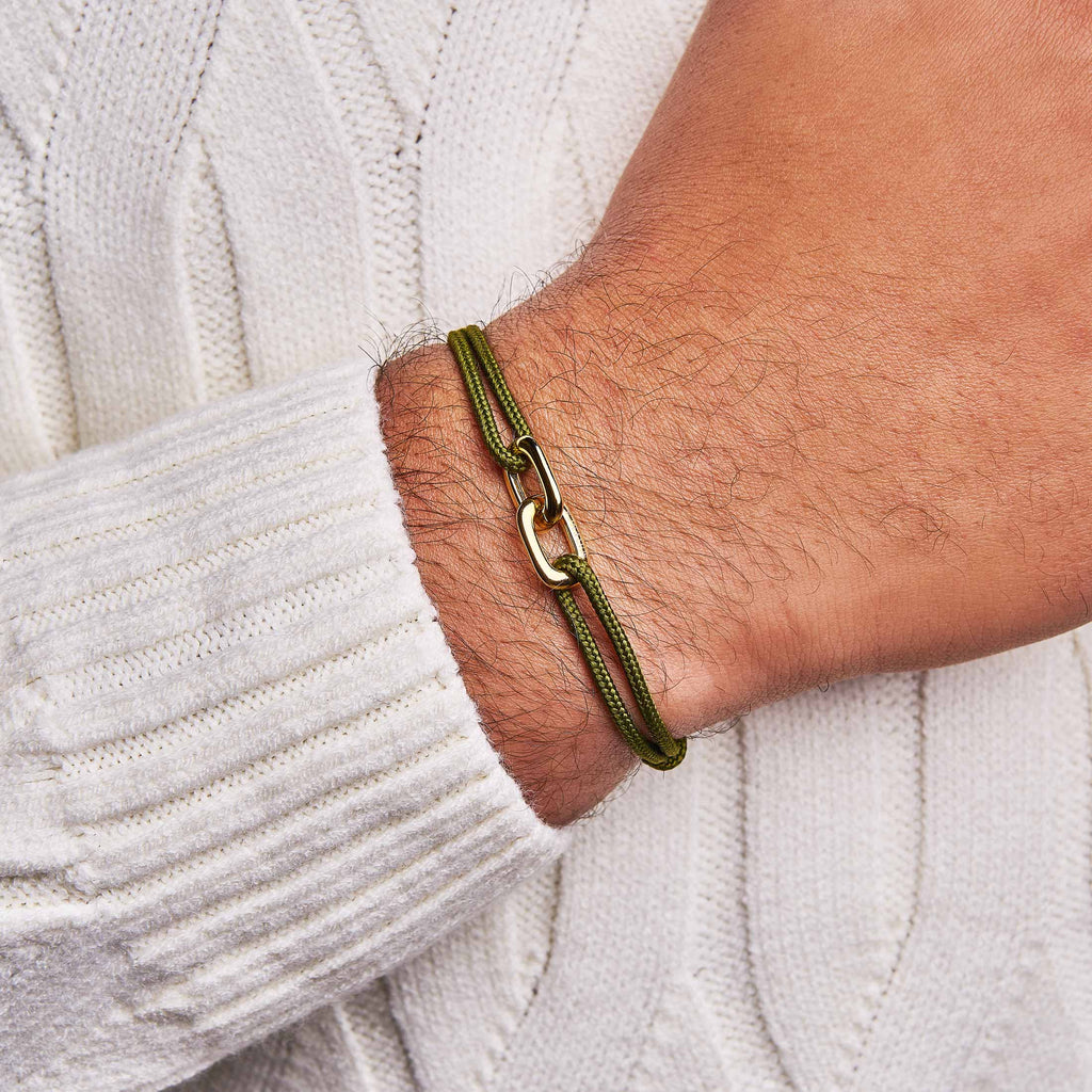 Green Rope Bracelet Gold