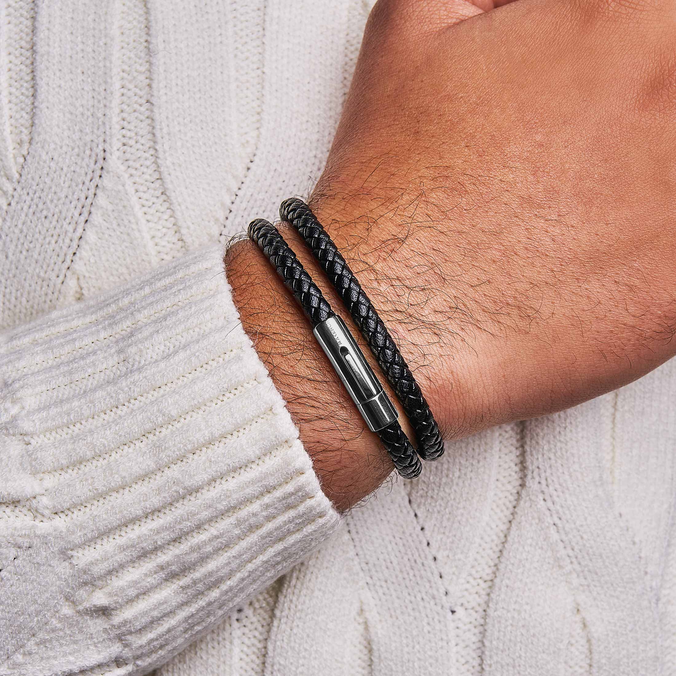 Leather Bracelet Silver