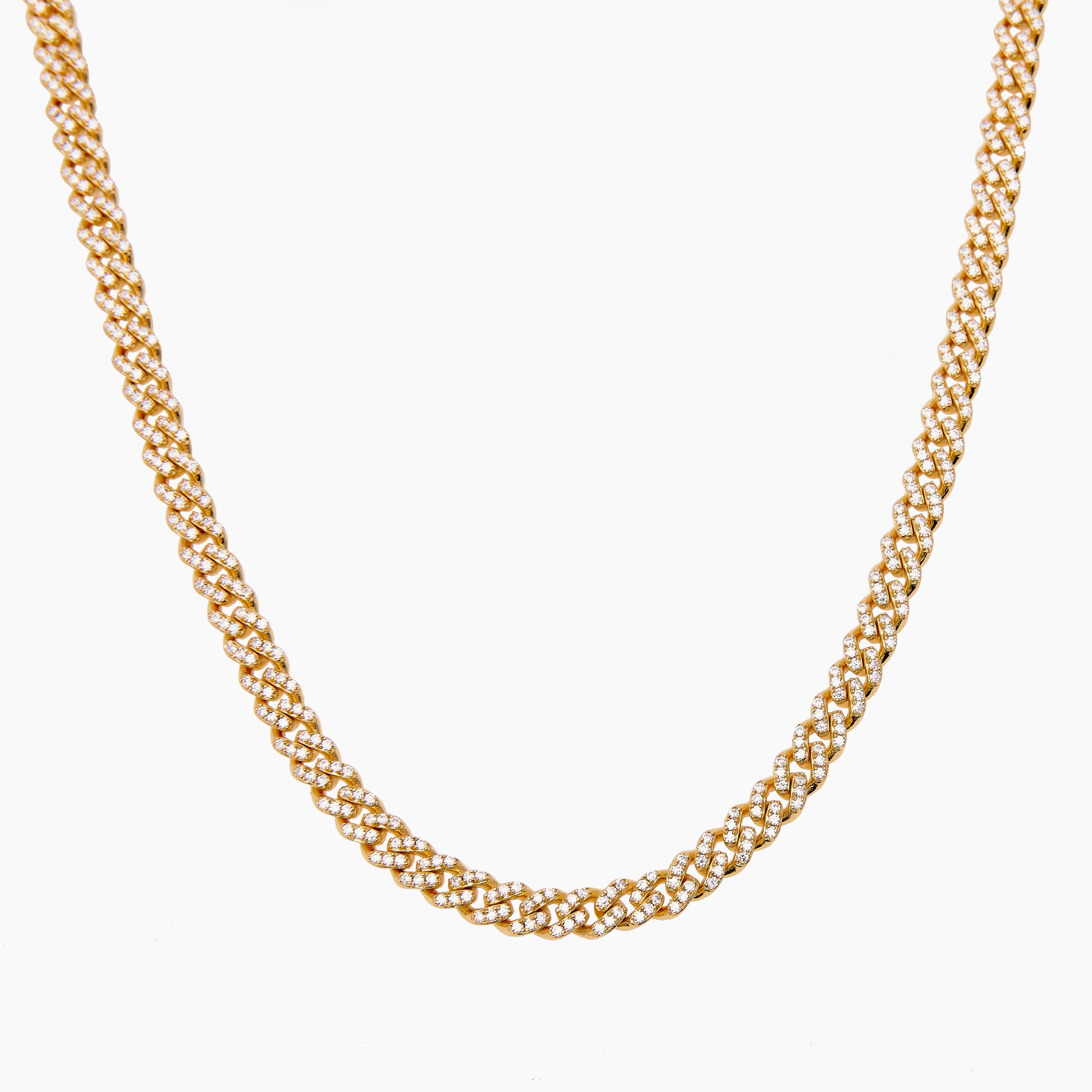 S925 Moissanite Cuban Chain Gold