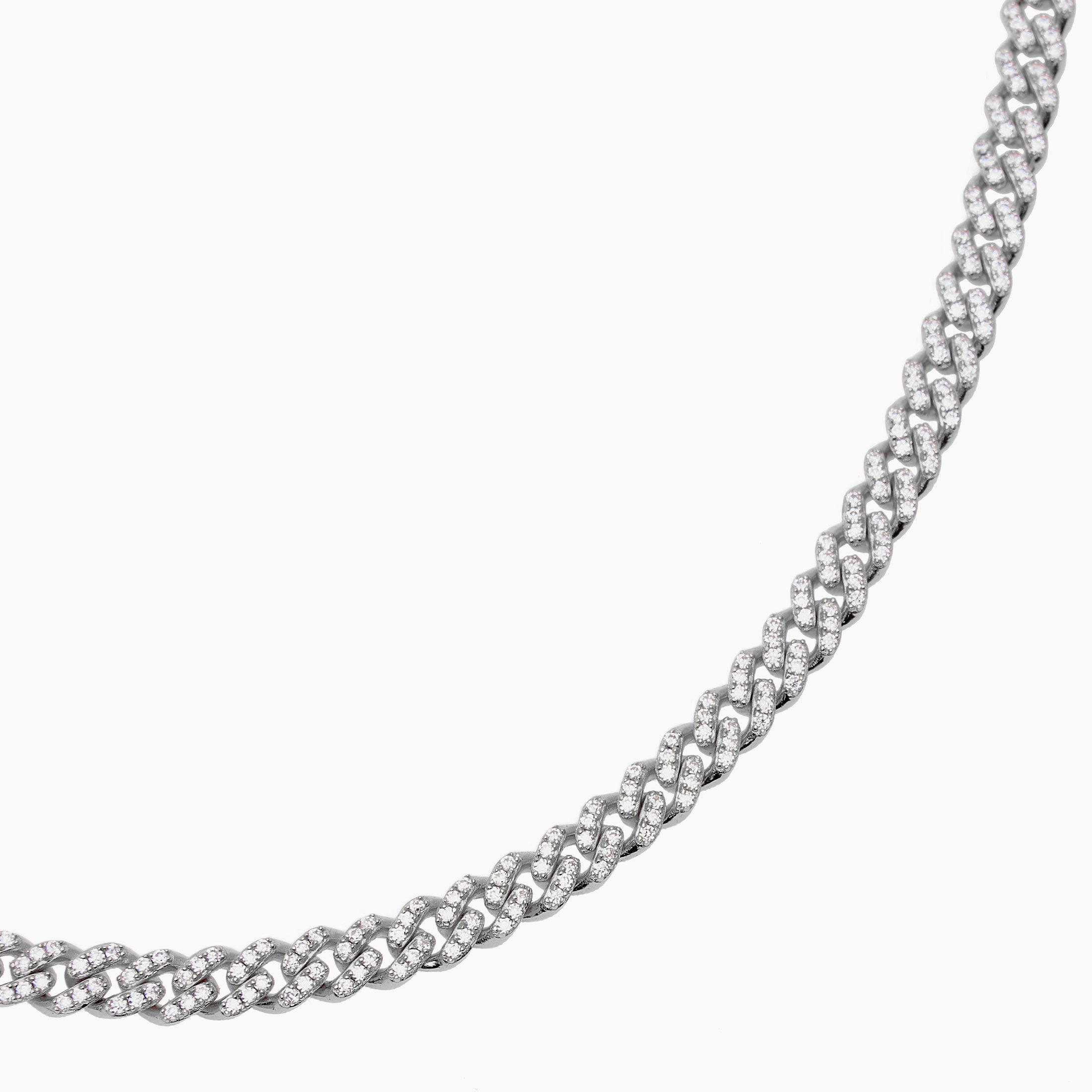 S925 Moissanite Cuban Chain Silver