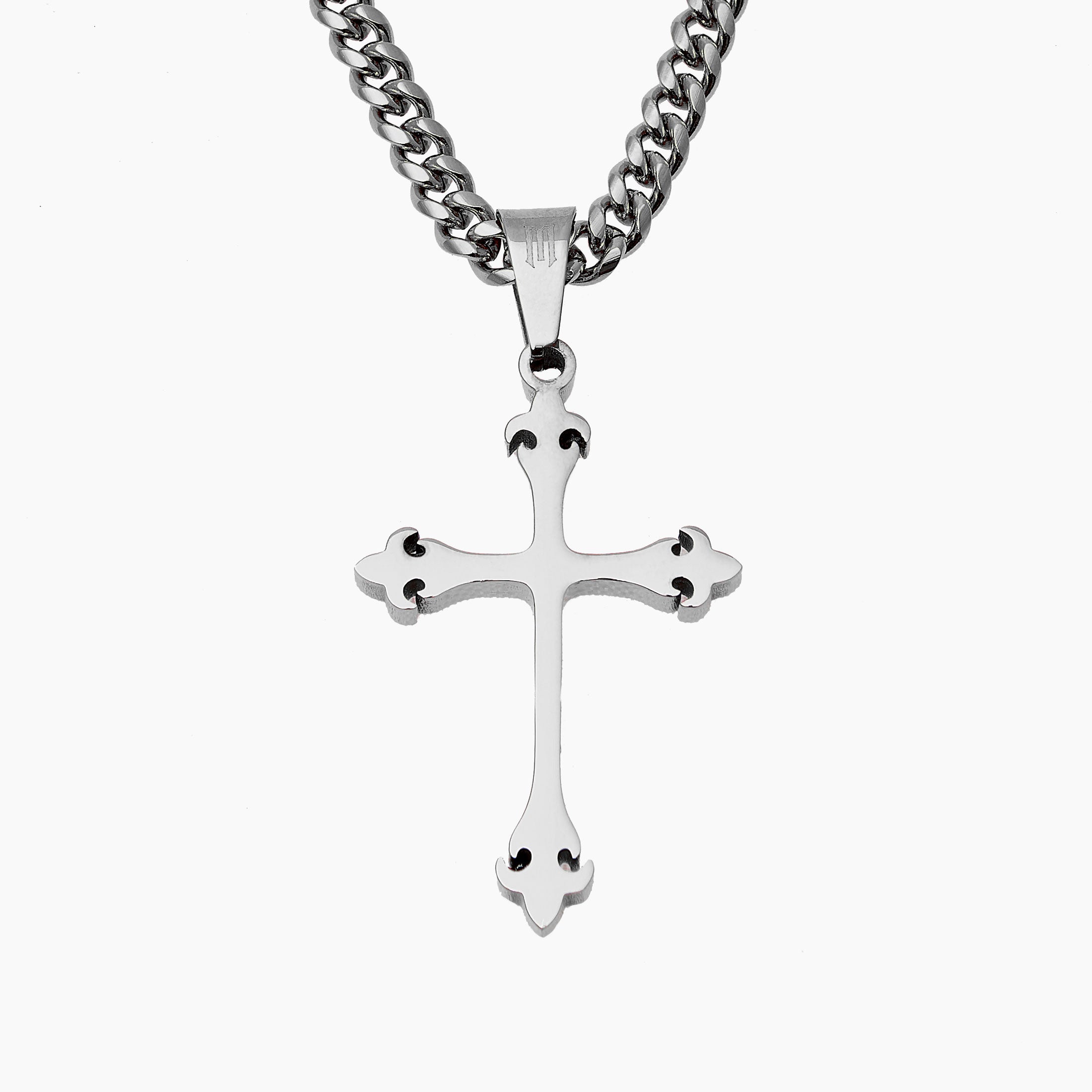 Fleur Cross Pendant Silver