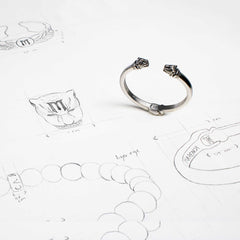 Sketch of Marenca Silver Cuff Bracelet 